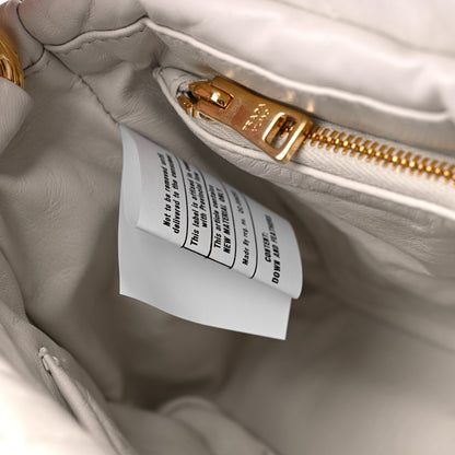 Prada Nappa Soft Padded Logo Embossed Triangle Quilted Shoulder Bag White 7 of 9