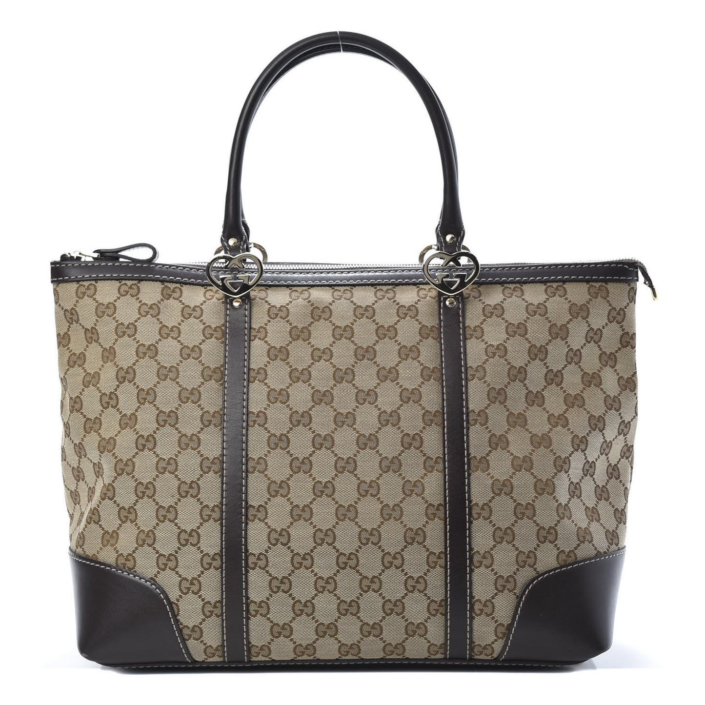 Monogram Lovely Heart Tote Brown