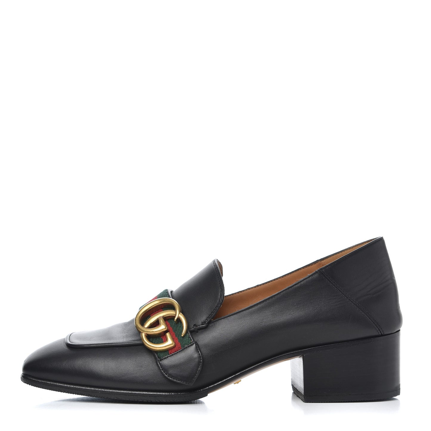 Calfskin Web Peyton Loafer Pumps 36.5 Black