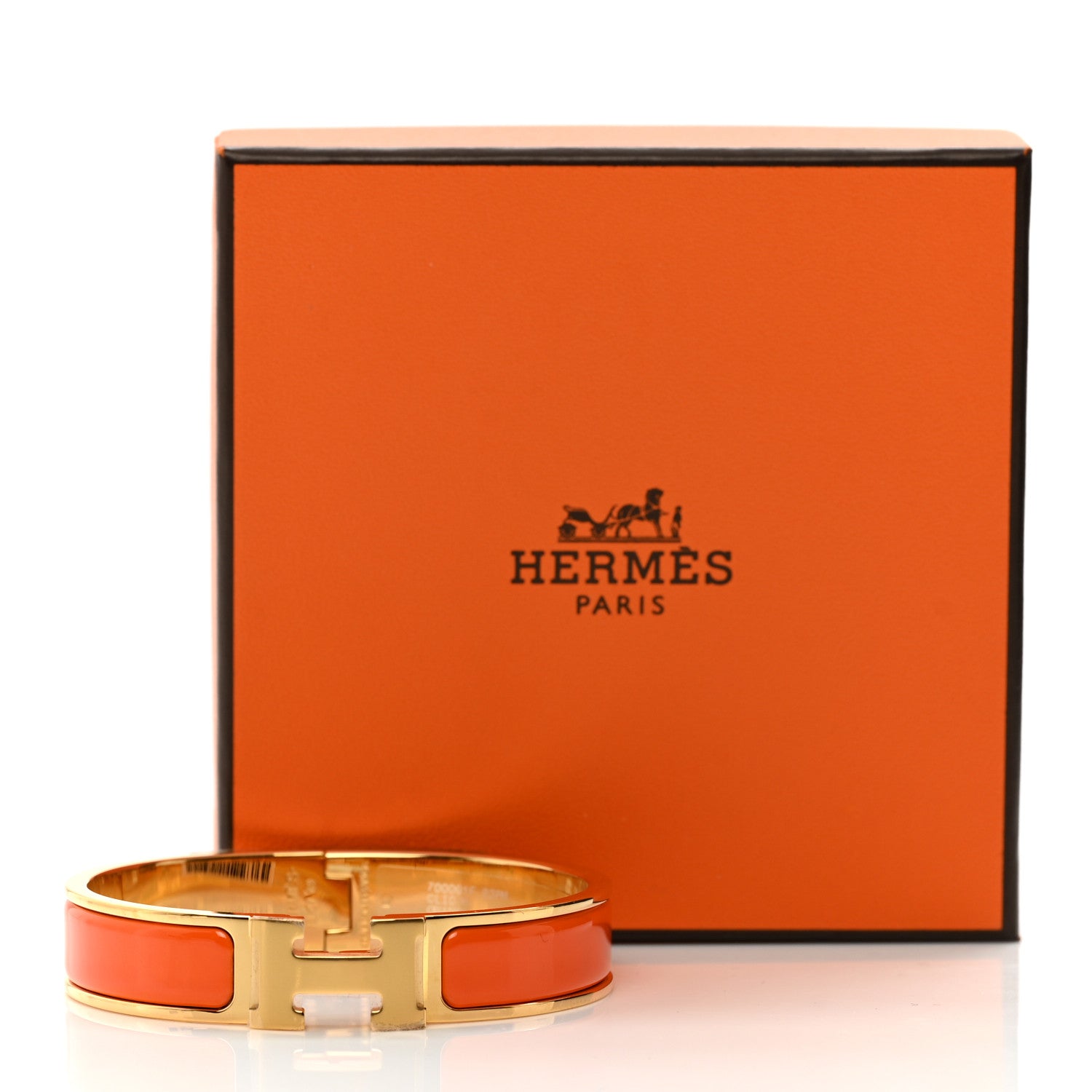 Hermes Enamel Narrow Clic Clac H Bracelet PM Orange 5 of 5