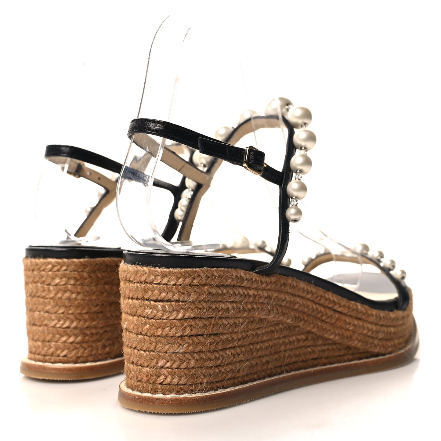 Calfskin Espadrille Amatuus 60 Wedge Sandals 35 Black