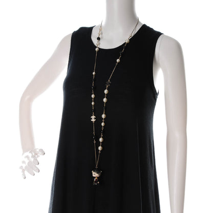 Chanel Pearl Paris Shanghai China Doll Necklace Black 2 of 8