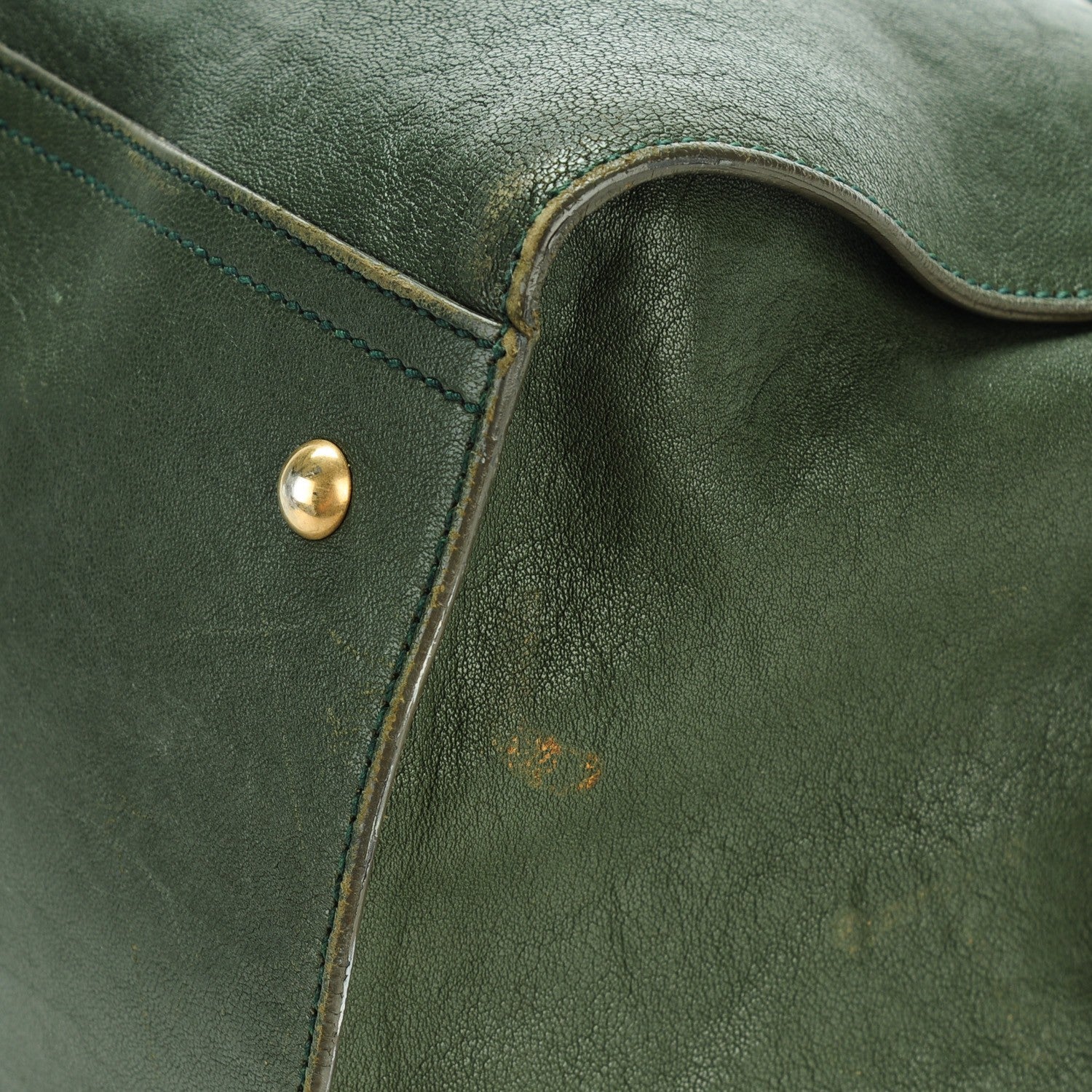 Saint Laurent Sheepskin Large Cabas Chyc Dark Green 8 of 11