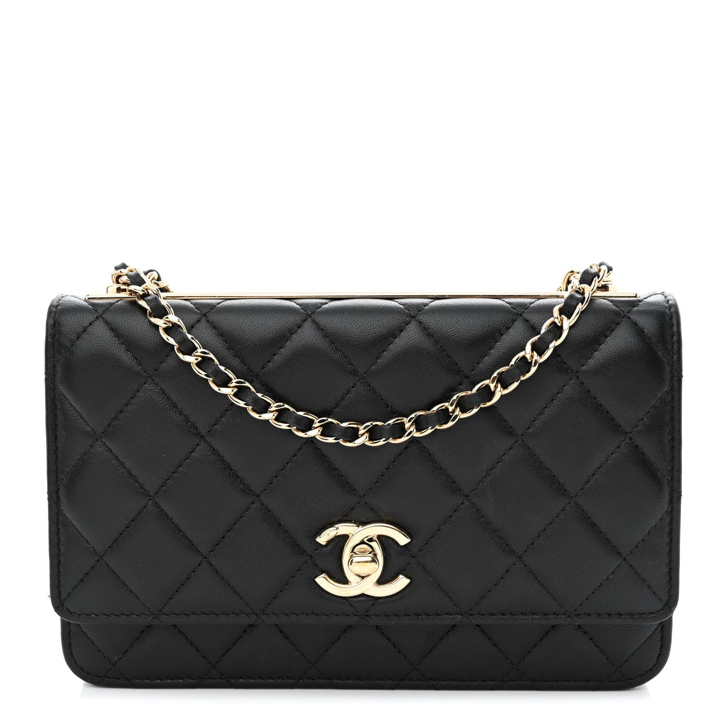 Chanel Lambskin Quilted Trendy CC Wallet On Chain WOC Black 1 of 15