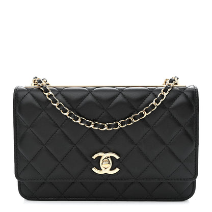 Chanel Lambskin Quilted Trendy CC Wallet On Chain WOC Black 1 of 15