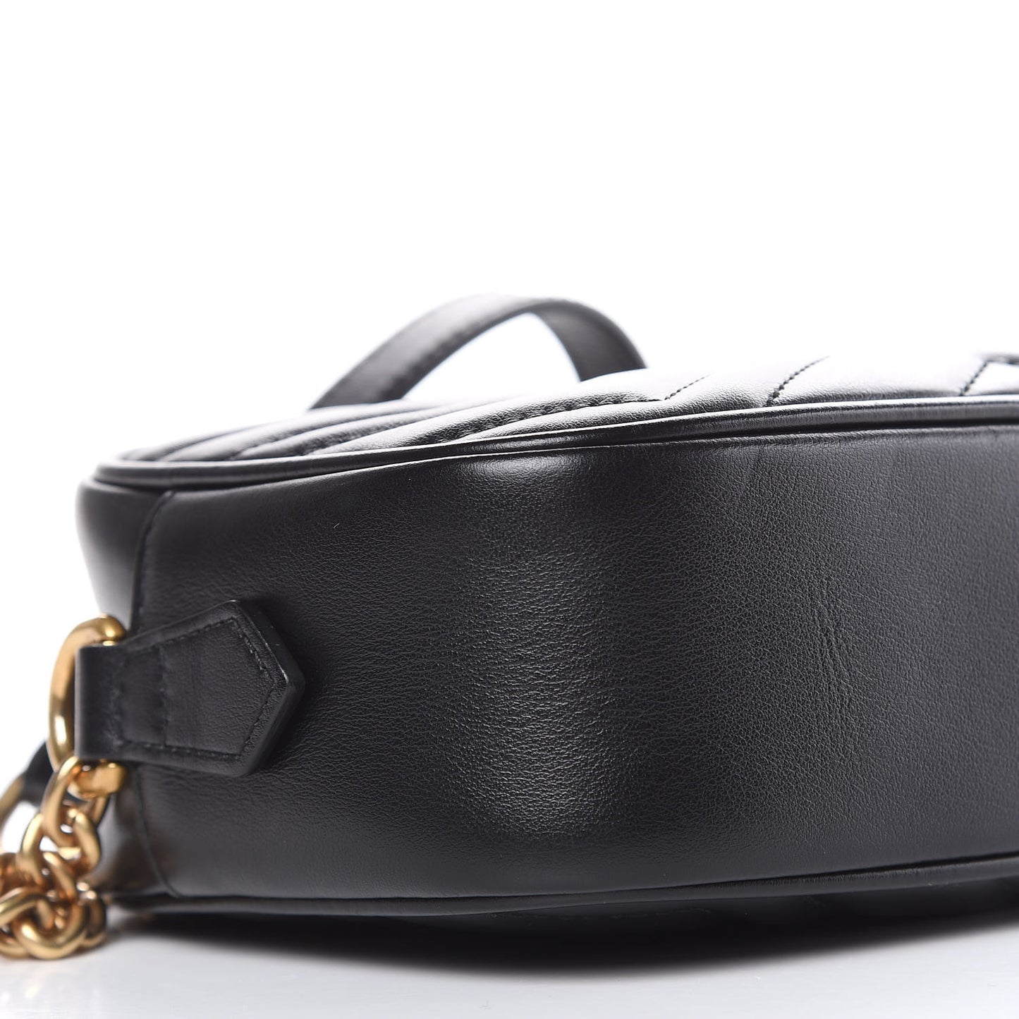 Calfskin Matelasse Mini GG Marmont Chain Shoulder Bag Black
