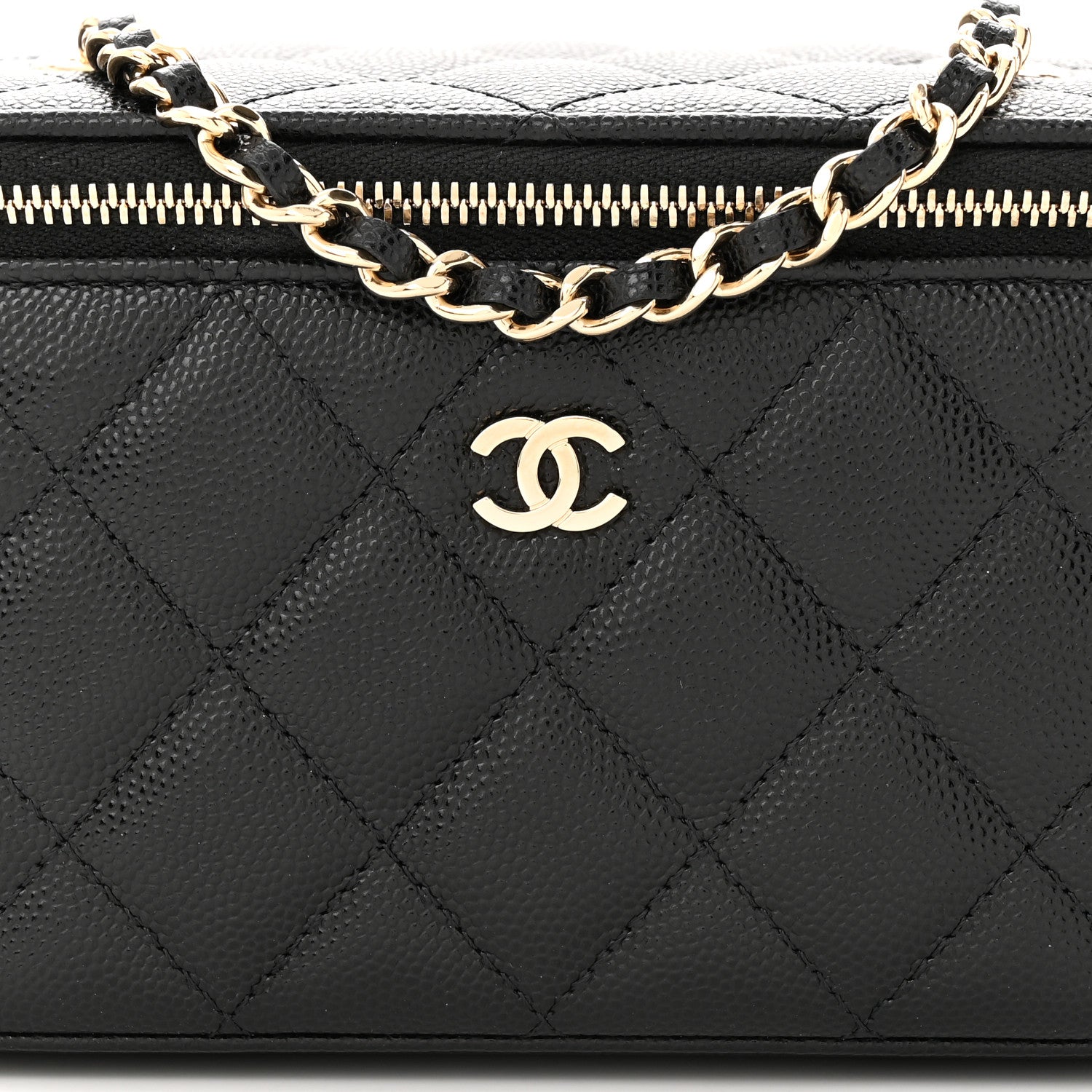 Chanel Caviar Quilted Small Vanity Case With Chain Black 8 of 11