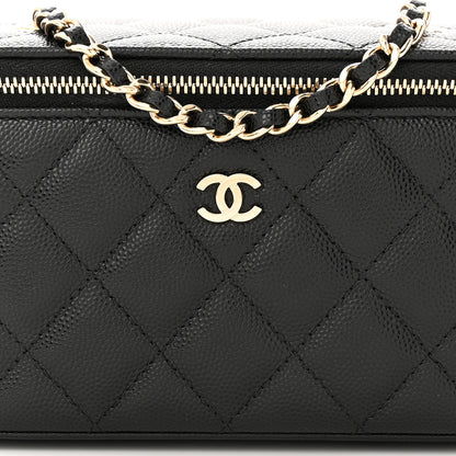 Chanel Caviar Quilted Small Vanity Case With Chain Black 8 of 11