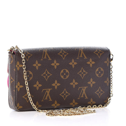 Louis Vuitton Monogram Pochette Felicie Chain Wallet Fuchsia 3 of 11