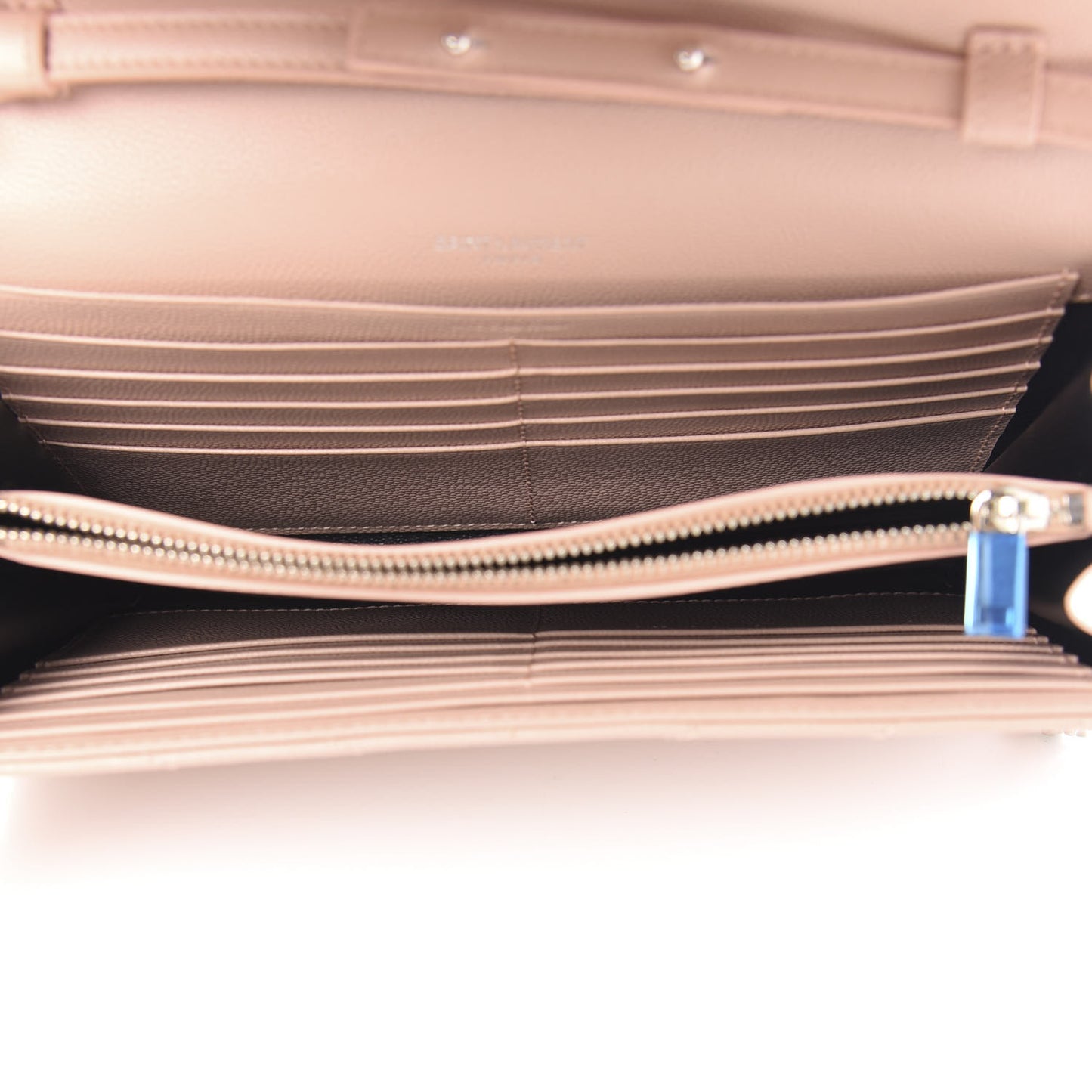Grain De Poudre Matelasse Chevron Monogram Chain Wallet Pale Pink