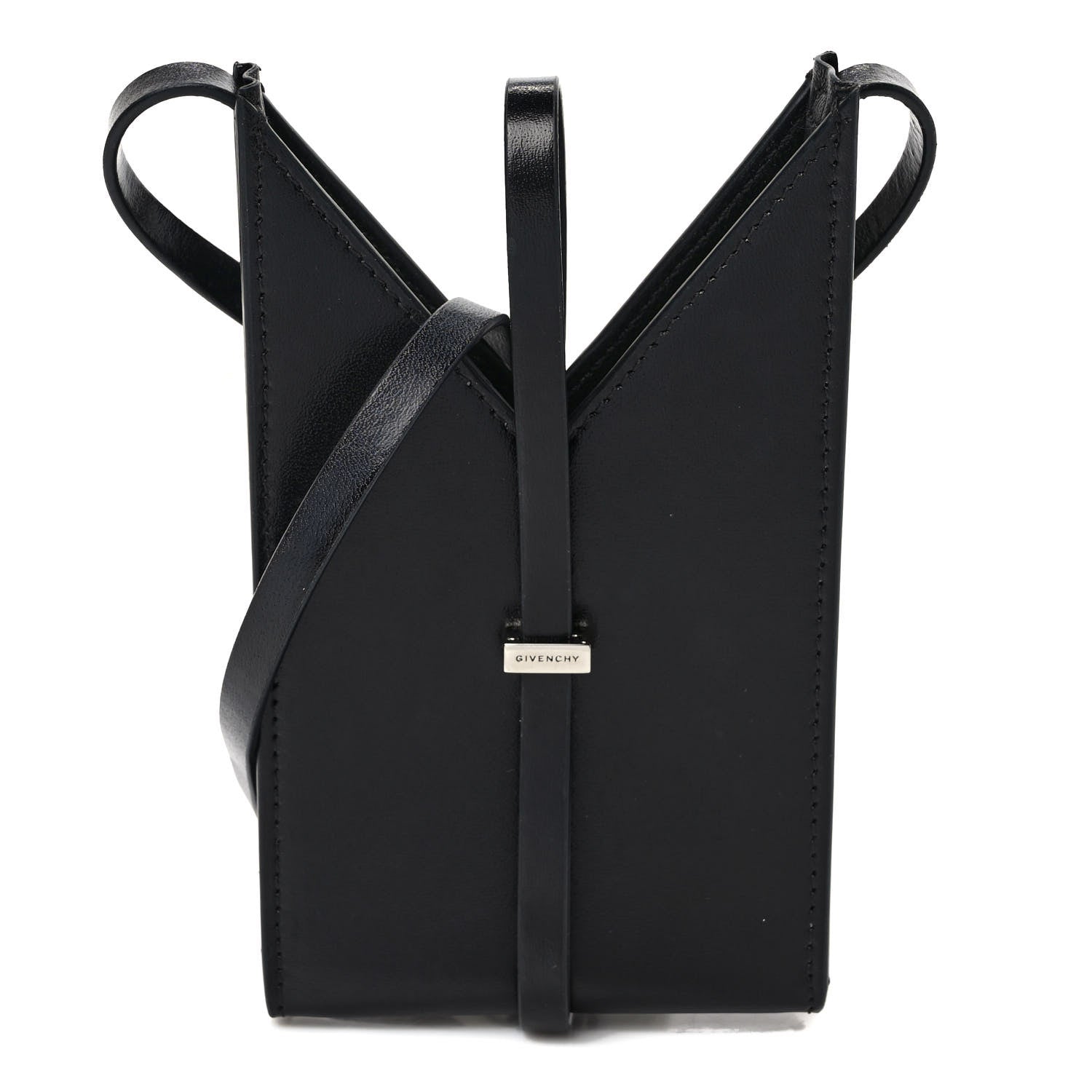 Givenchy Calfskin Mini Cut Out Phone Crossbody Pouch Black 1 of 8