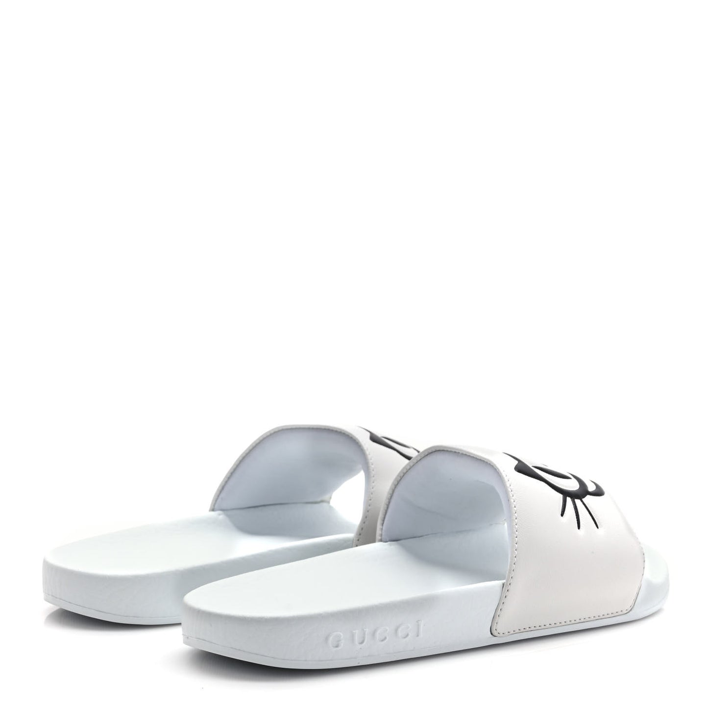 Nappa Interlocking G Cat Womens Pursuit Slide Sandals 35 Great White