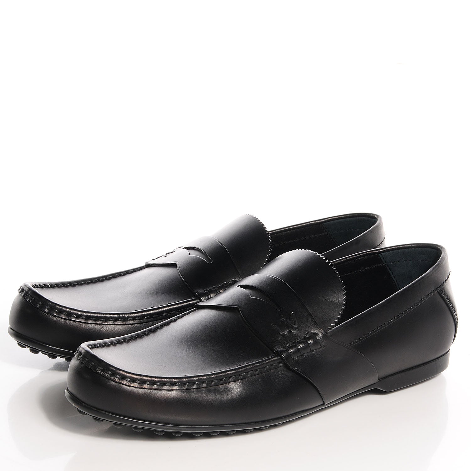 Louis Vuitton Mens Leather Contest Car Loafers Black 8.5 3 of 8