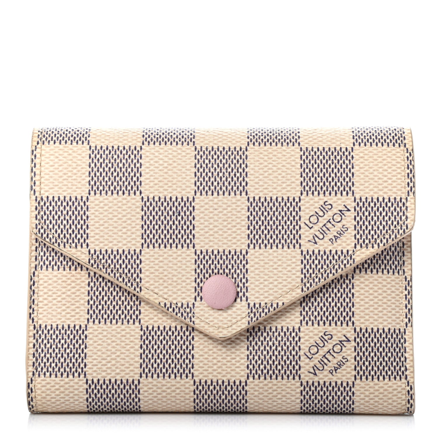 Louis Vuitton Damier Azur Victorine Wallet Rose Ballerine 1 of 7