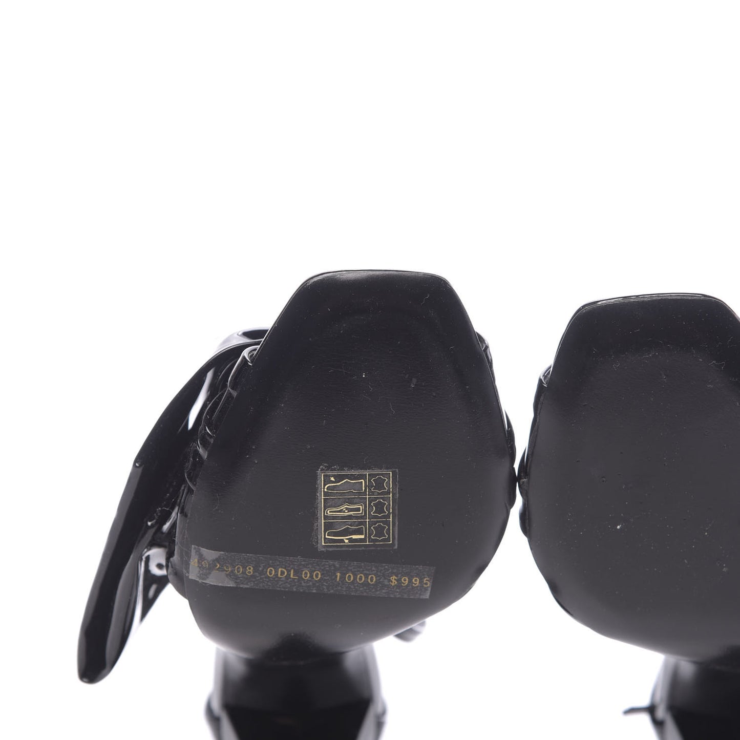 Patent Calfskin Freja 105 Bow Sandals 35.5 Black