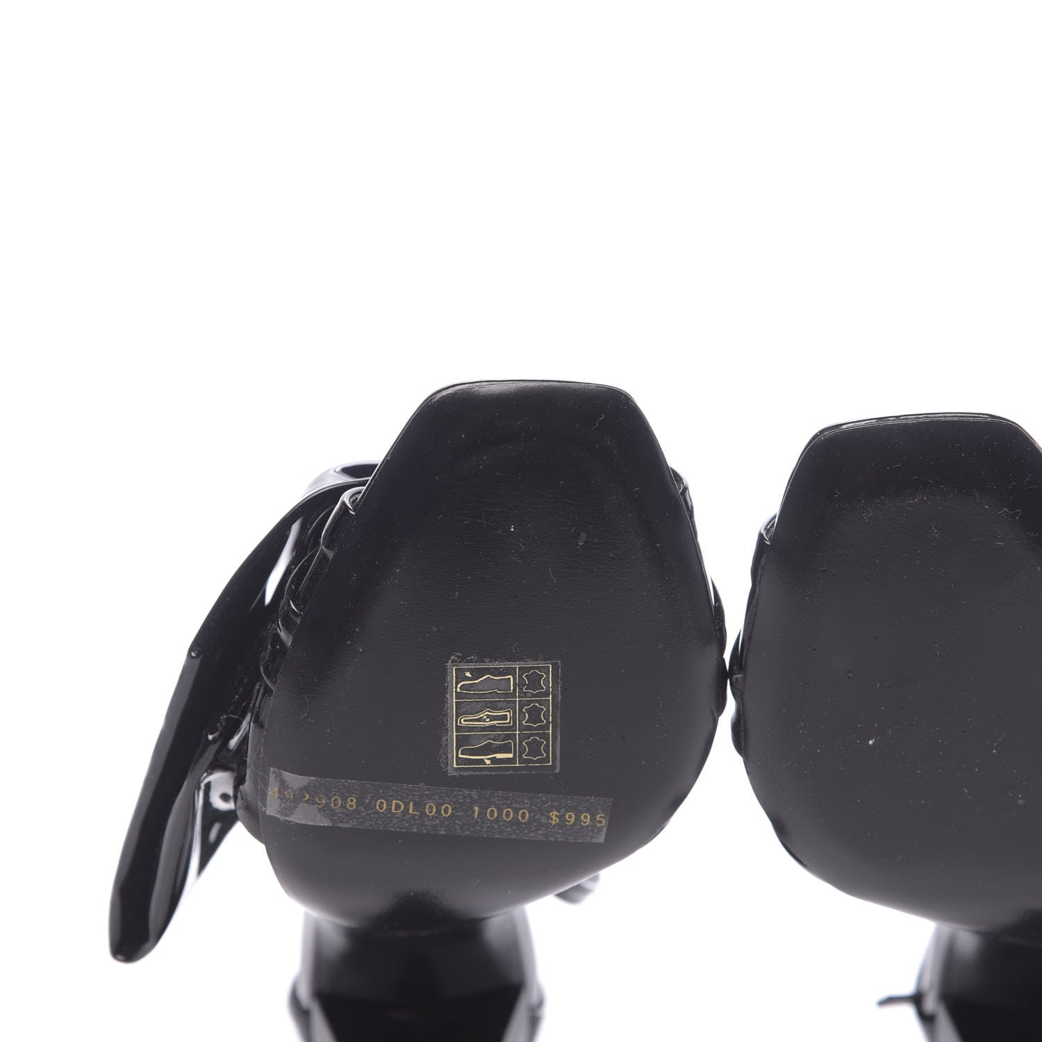 Saint Laurent Patent Calfskin Freja 105 Bow Sandals 35.5 Black 9 of 10