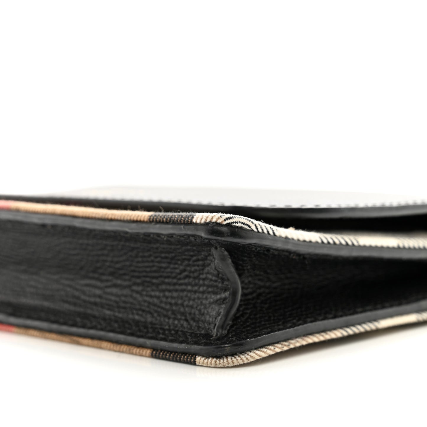 Derby Calfskin House Check Wallet On Chain Black
