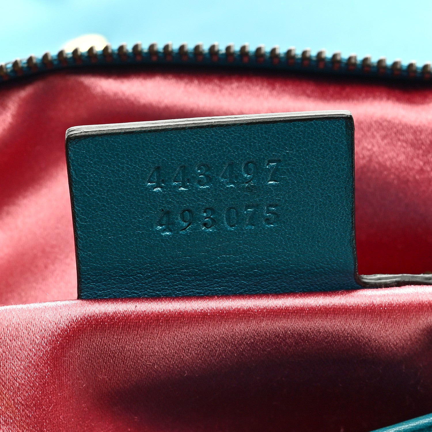 Gucci Velvet Matelasse Small GG Marmont Shoulder Bag Pavone Cyan 7 of 10