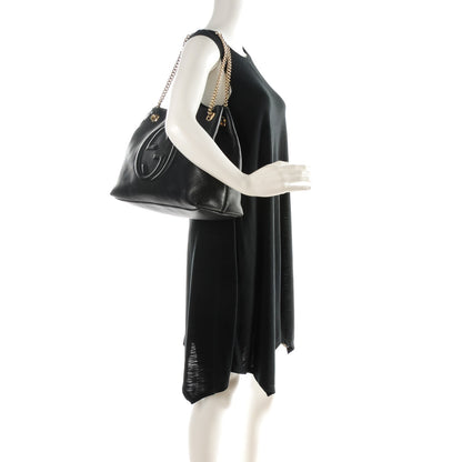 Gucci Pebbled Calfskin Medium Soho Chain Shoulder Bag Black 2 of 7