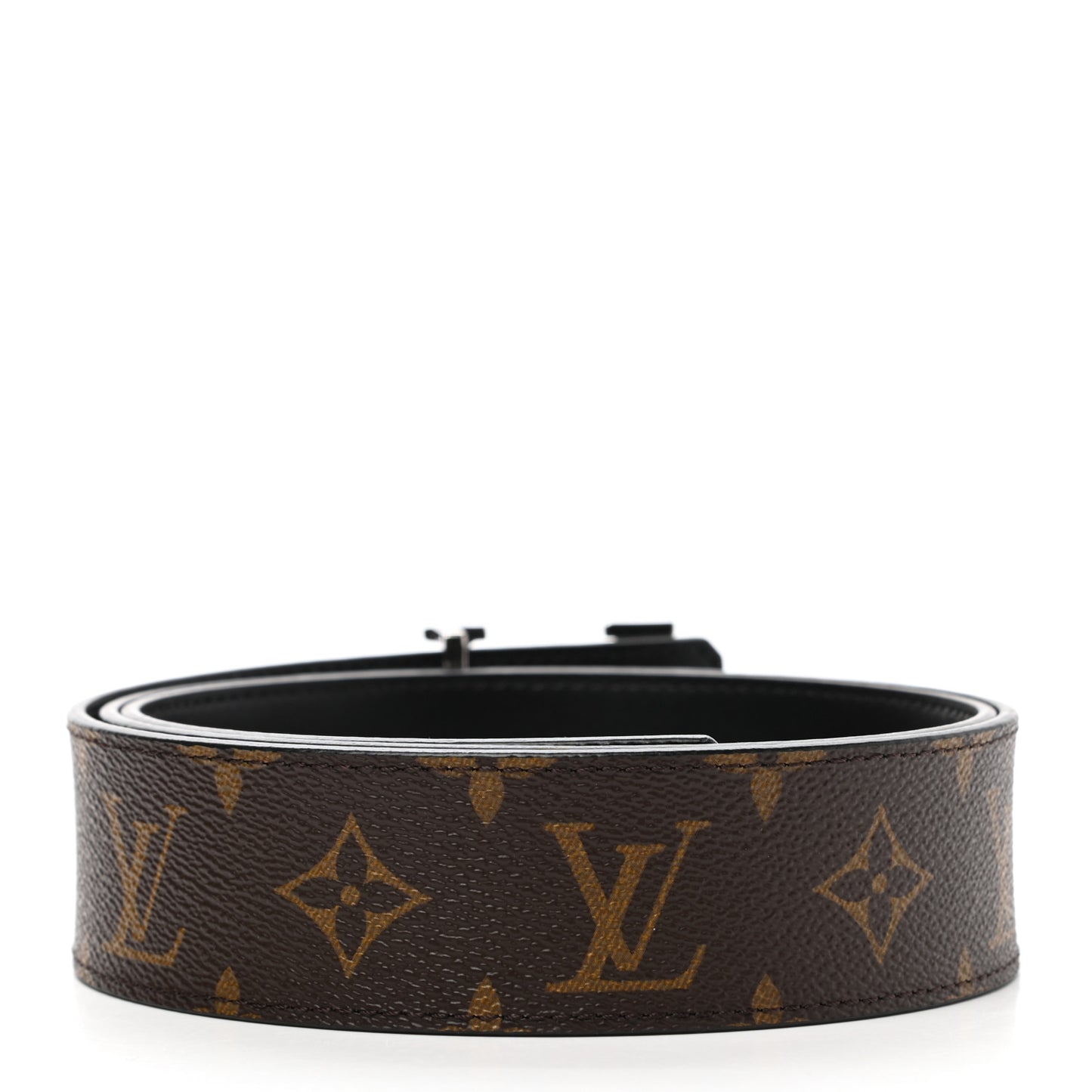 Calfskin Monogram 40mm LV Initiales Reversible Belt 95 38 Black
