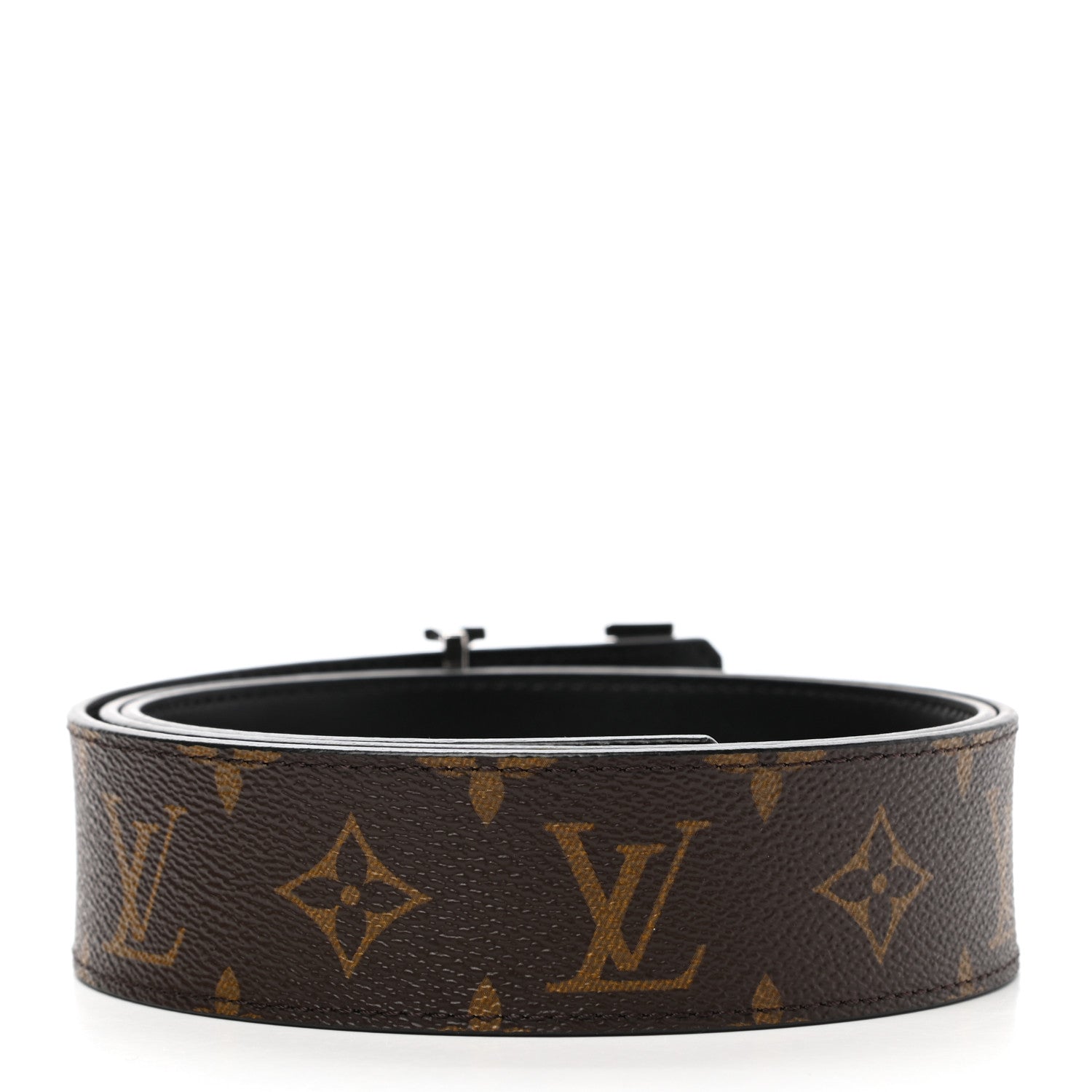 Louis Vuitton Calfskin Monogram 40mm LV Initiales Reversible Belt 95 38 Black 2 of 5