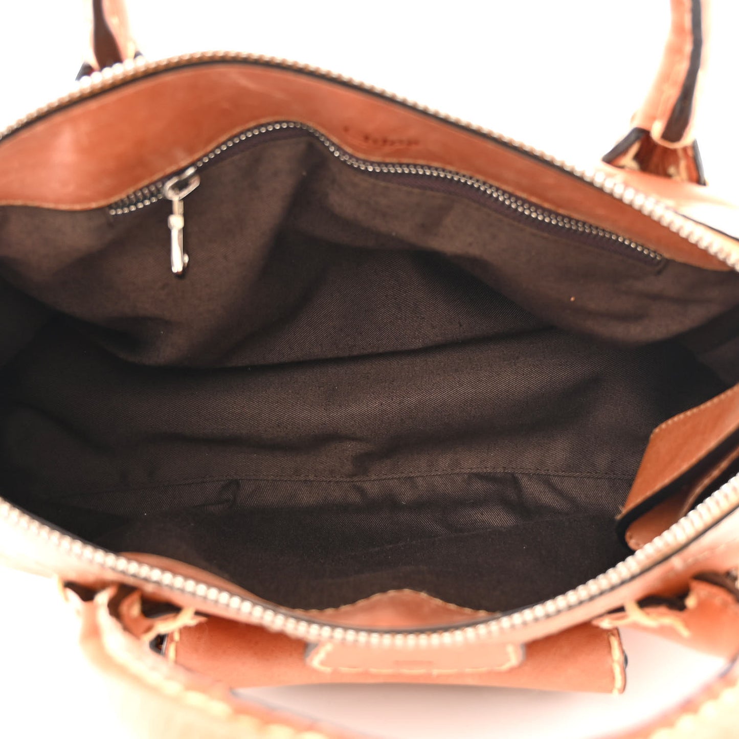 Calfskin Edith Satchel Beige