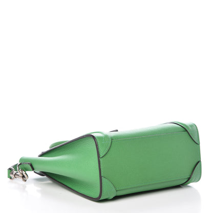 Celine Drummed Calfskin Nano Luggage Mint 4 of 12