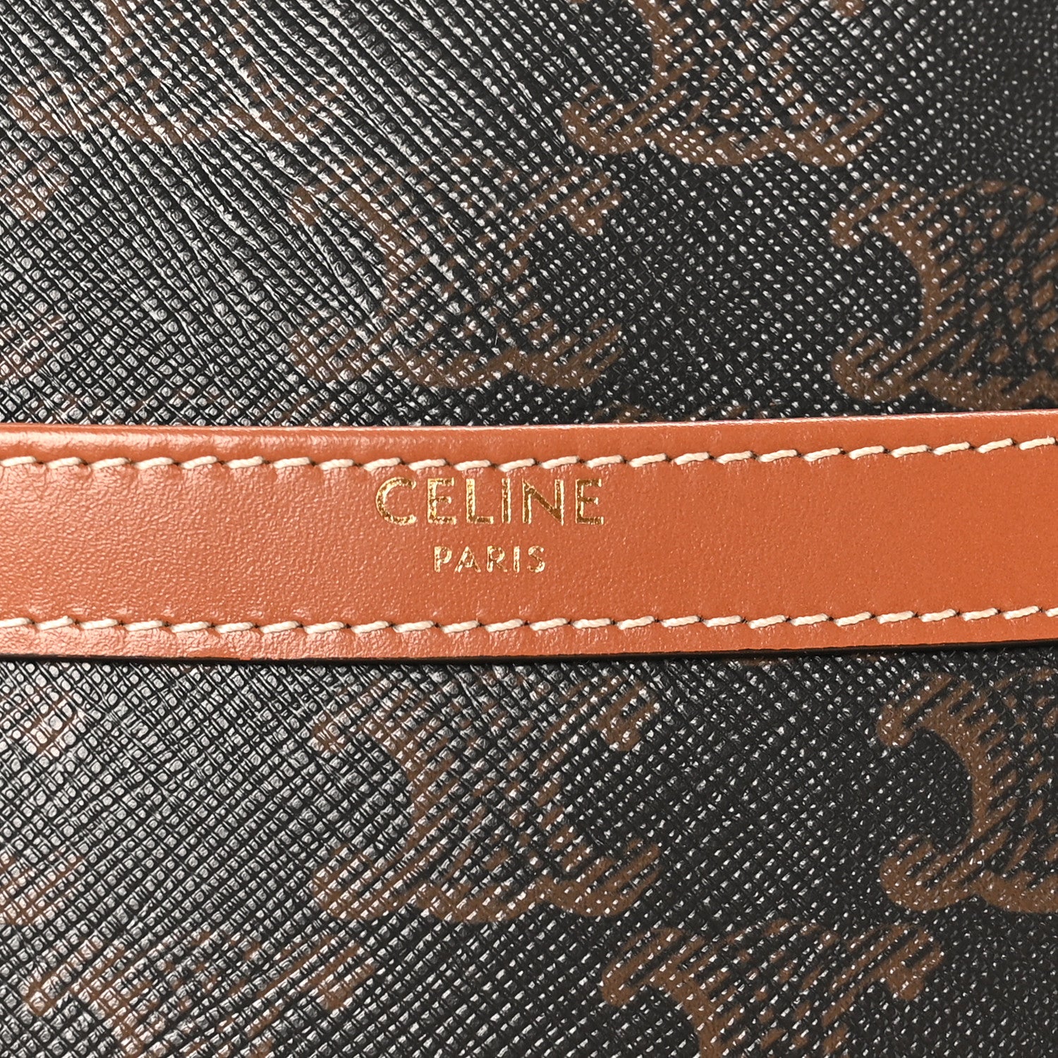 Celine Triomphe Canvas Calfskin Medium Patapans Tan 5 of 8