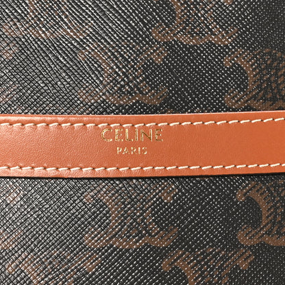 Celine Triomphe Canvas Calfskin Medium Patapans Tan 5 of 8
