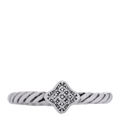 David Yurman Sterling Silver Diamond Quatrefoil Ring 54 7 1 of 5