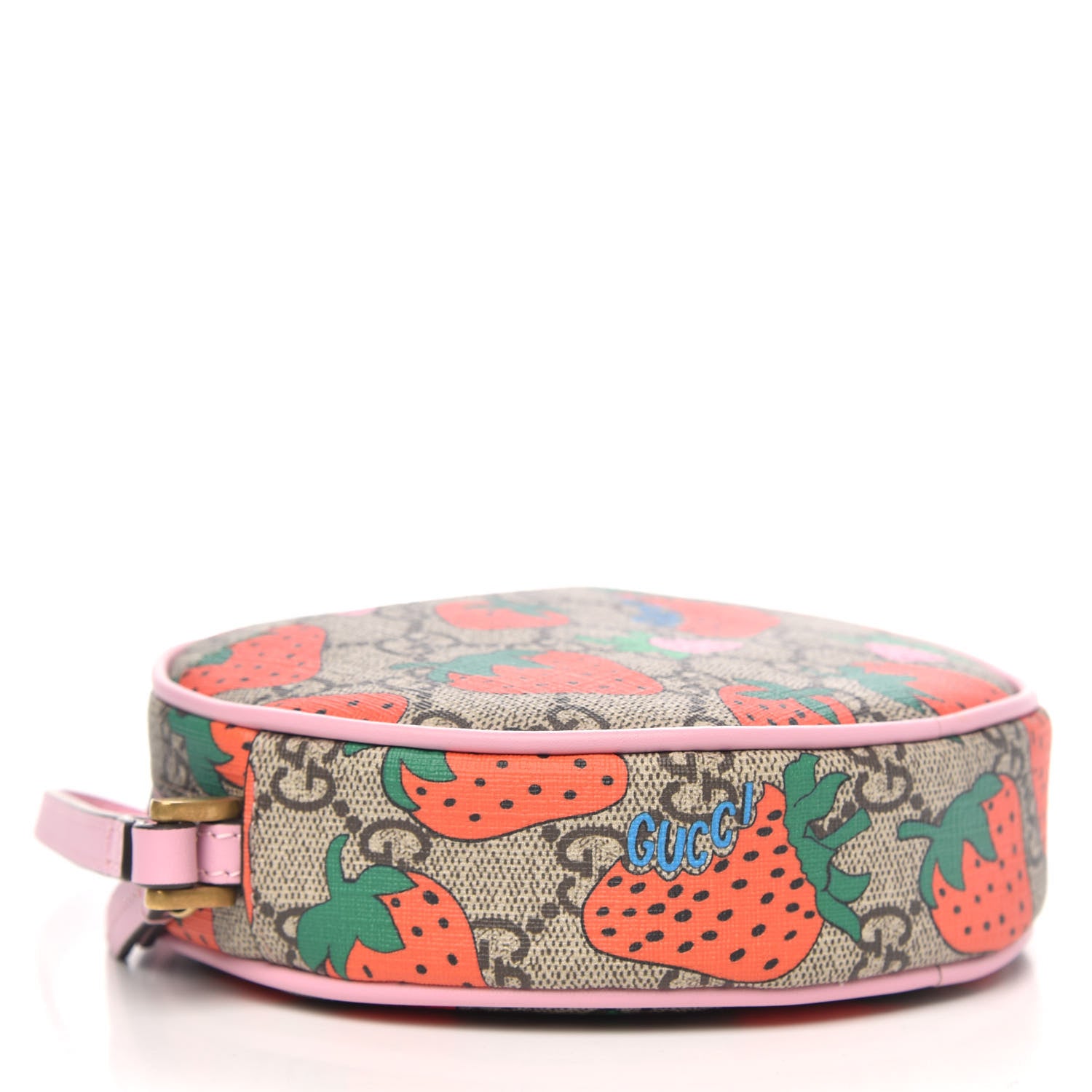 Gucci GG Supreme Monogram Strawberry Round Wrist Wallet 4 of 10
