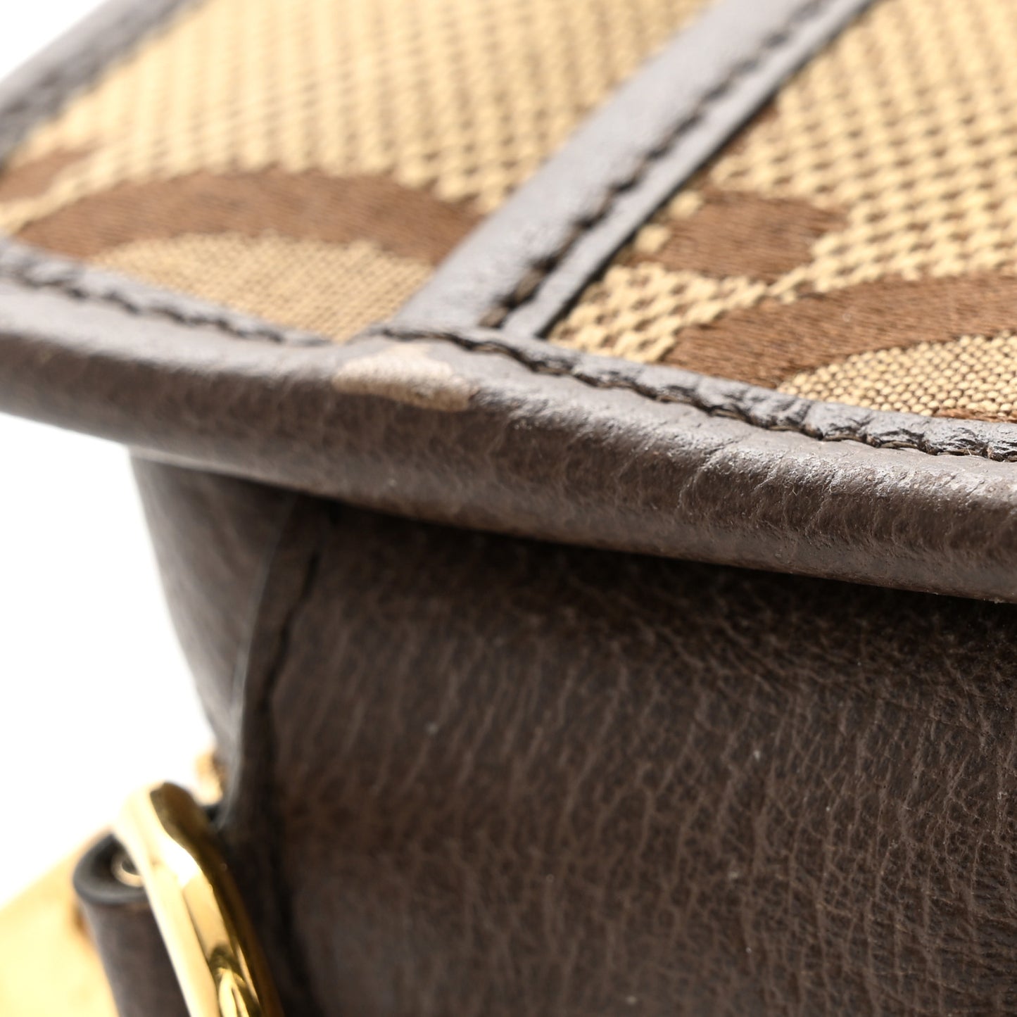 Monogram Jumbo GG Textured Dollar Calfskin Web Mini Crossbody Bag Camel Ebony New Acero