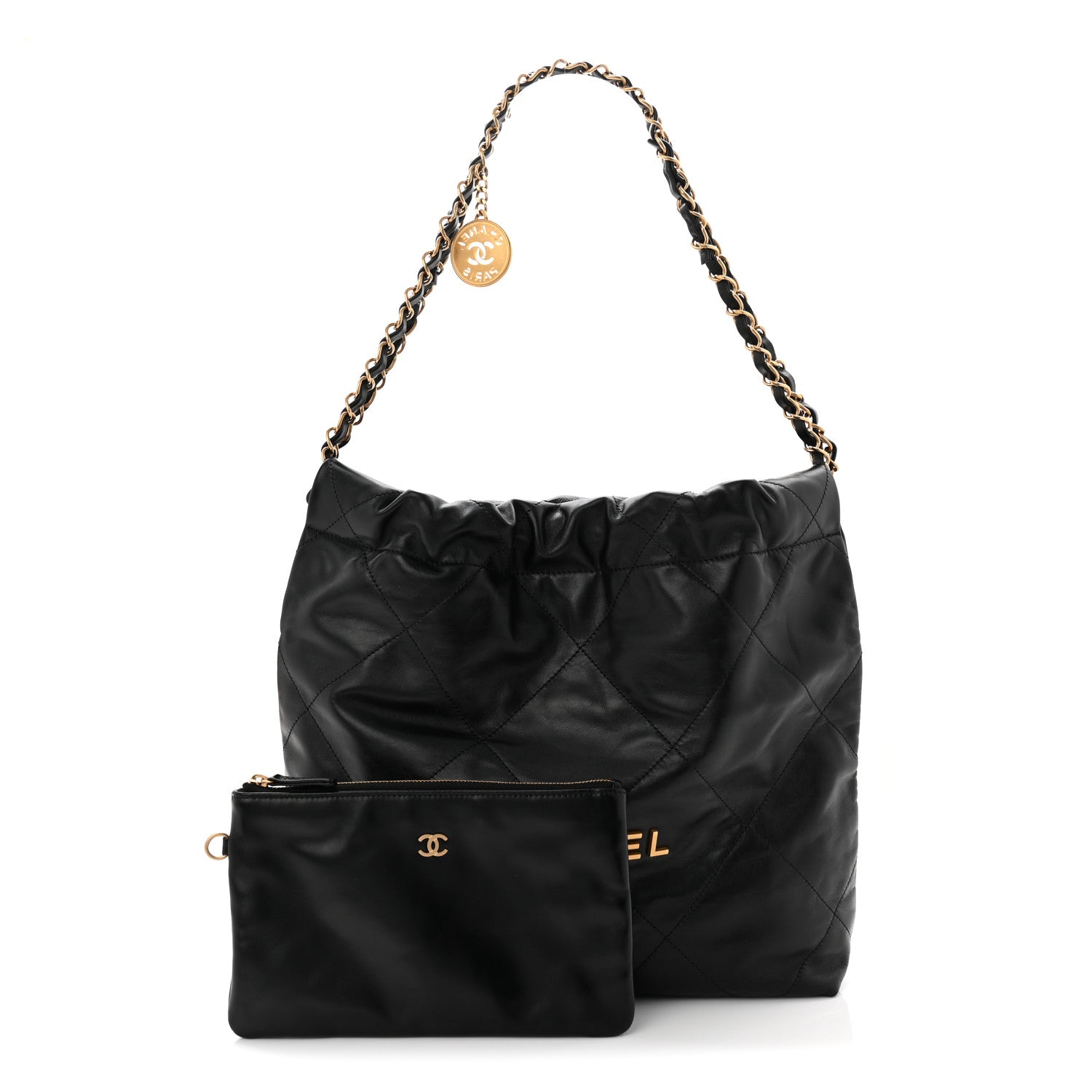 Chanel Shiny Calfskin Quilted Small Chanel 22 Black 5 of 21