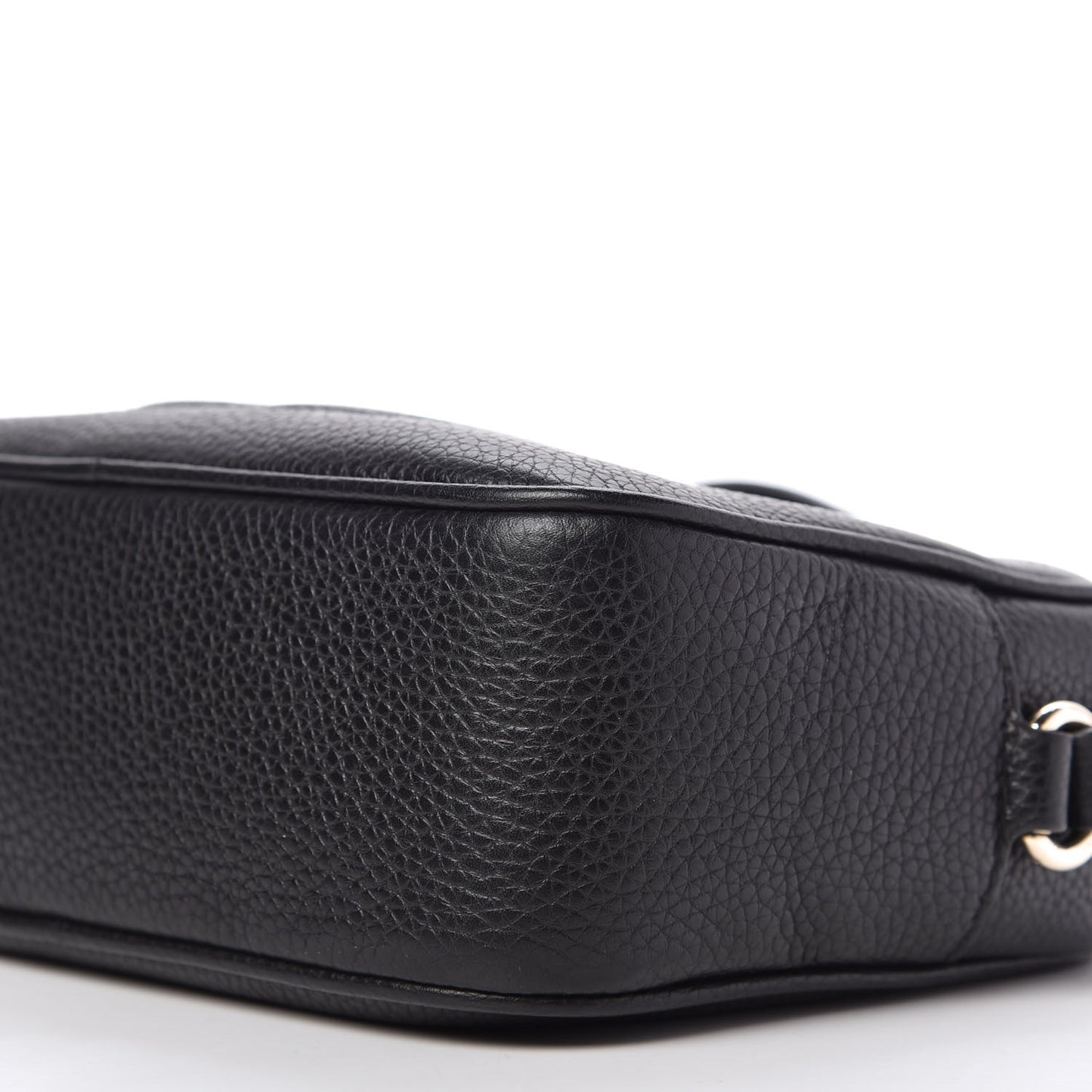Pebbled Calfskin Small Soho Disco Bag Black