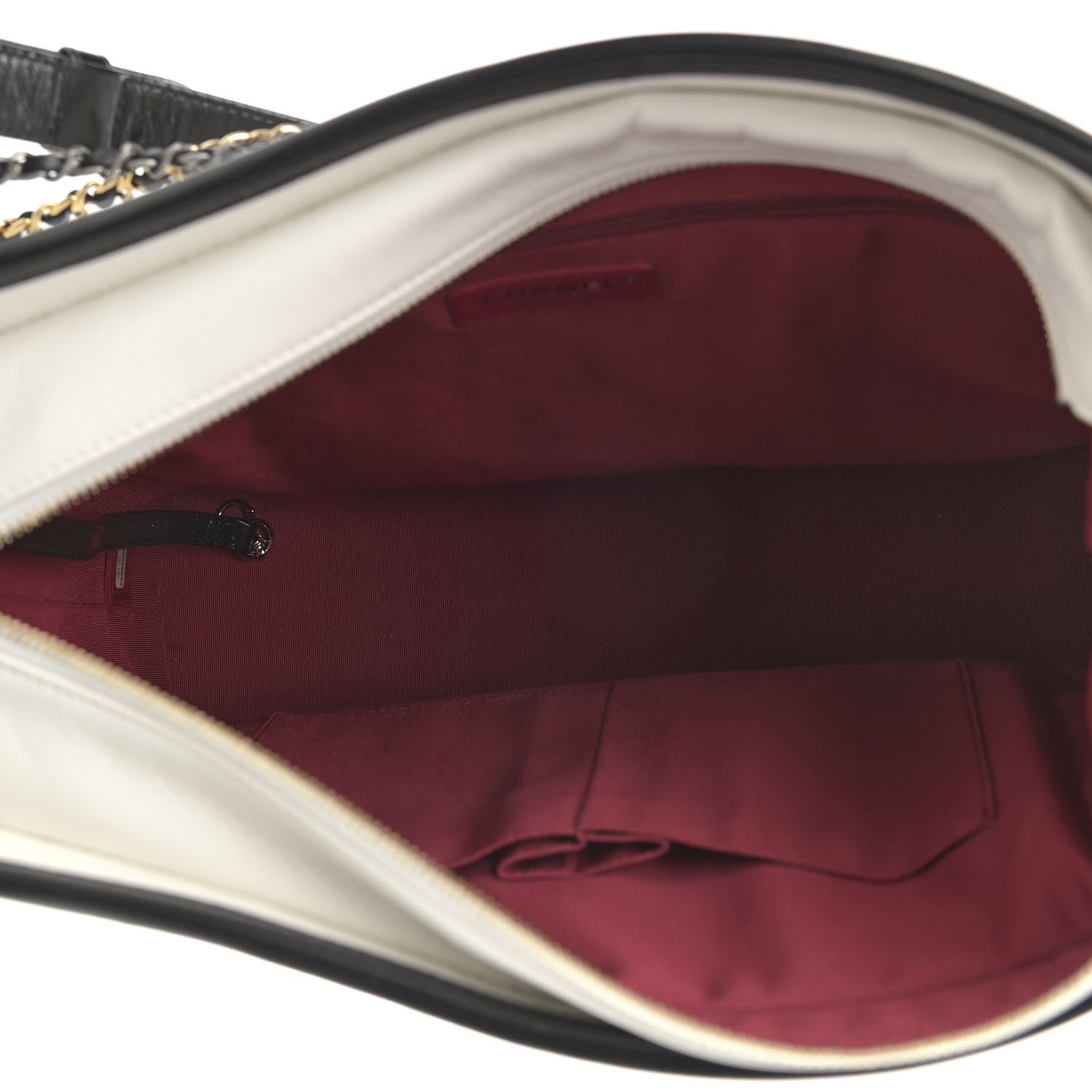 Chanel Aged Calfskin Quilted Large Gabrielle Hobo White Black 5 of 10