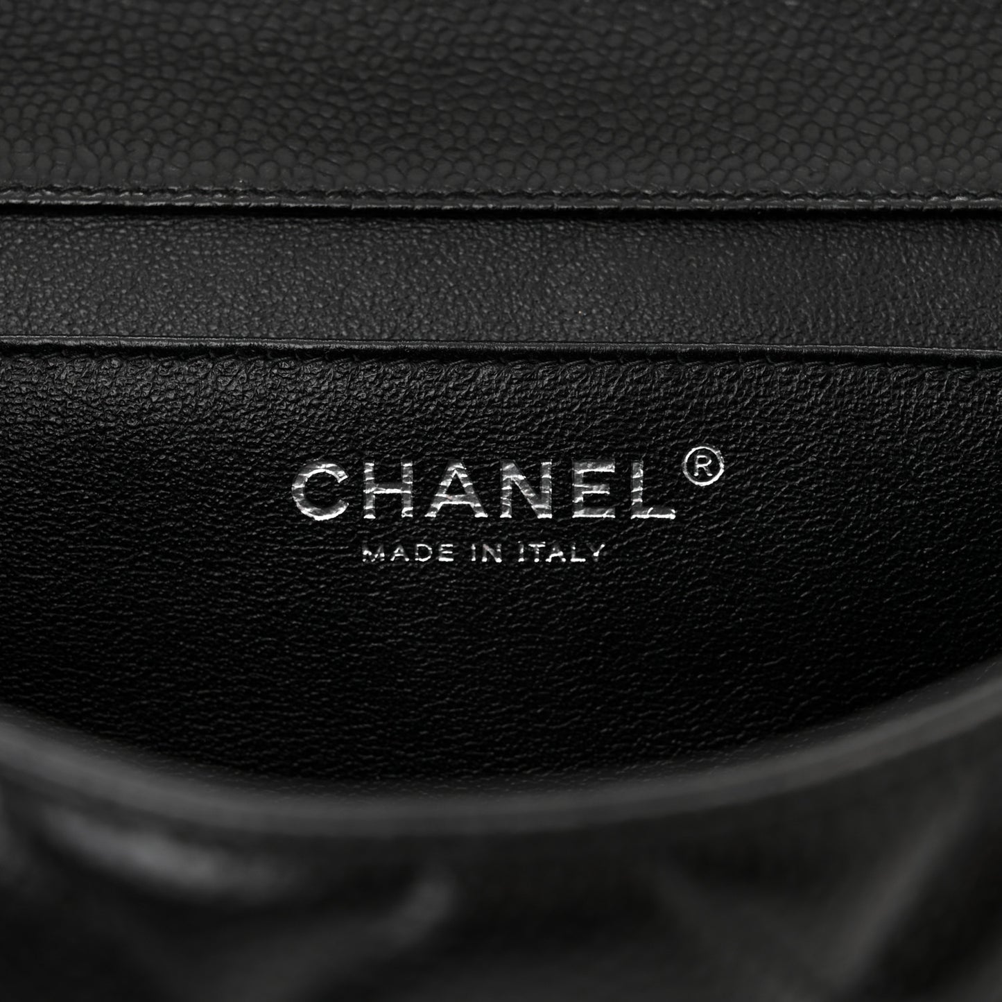 Caviar Quilted Clutch With Chain Flap Black