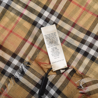 Burberry Wool Silk Gauze Vintage Check Scarf Antique Yellow 5 of 7