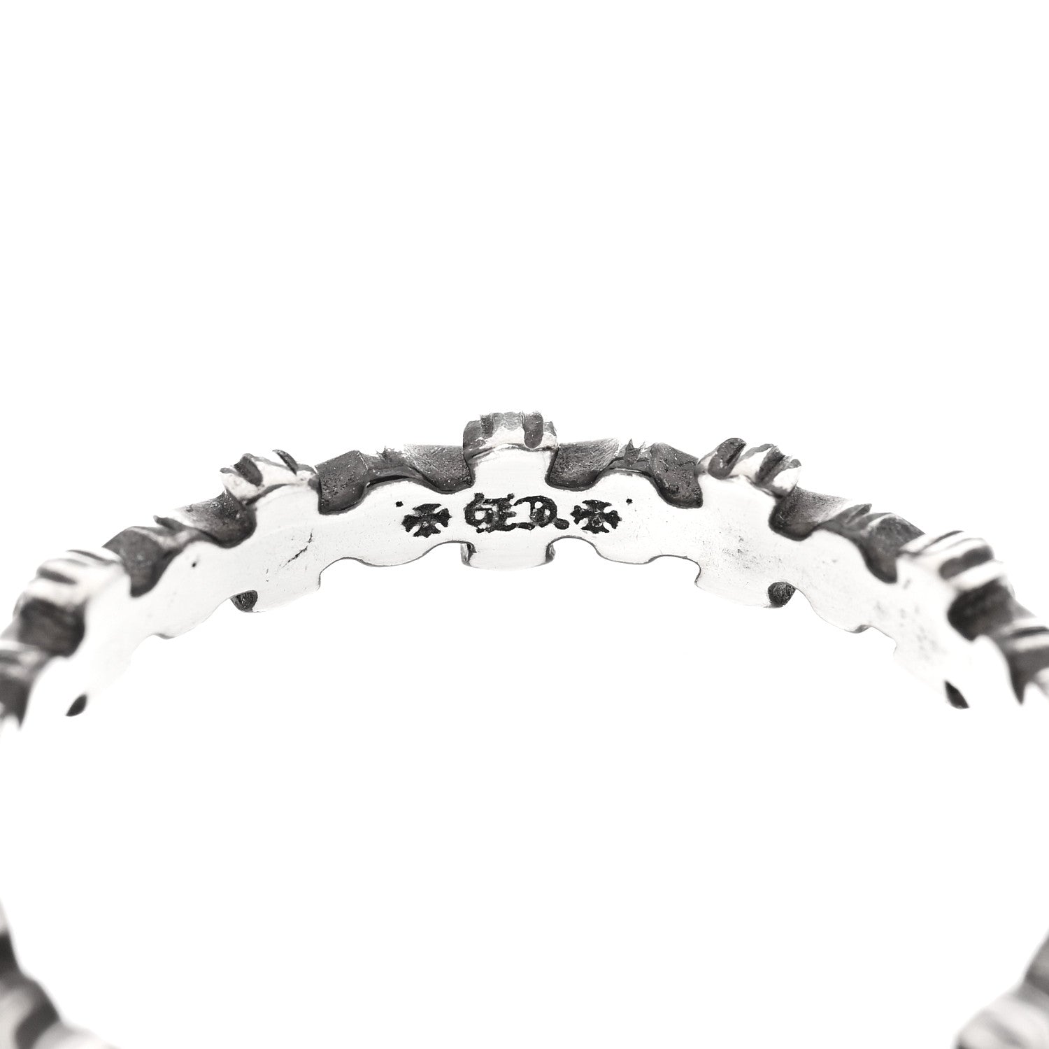 Chrome Hearts Sterling Silver Tiny E Plus Band Ring 63 10.25 4 of 5