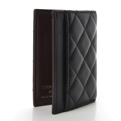 Chanel Lambskin Quilted Card Holder Wallet Black 3 of 8