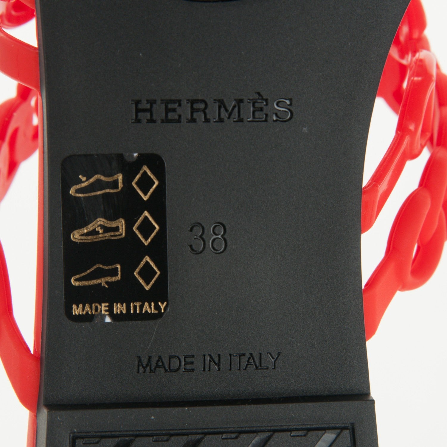 Hermes Rubber Chaine d'Ancre Nude Sandals 38 Pavot 6 of 7