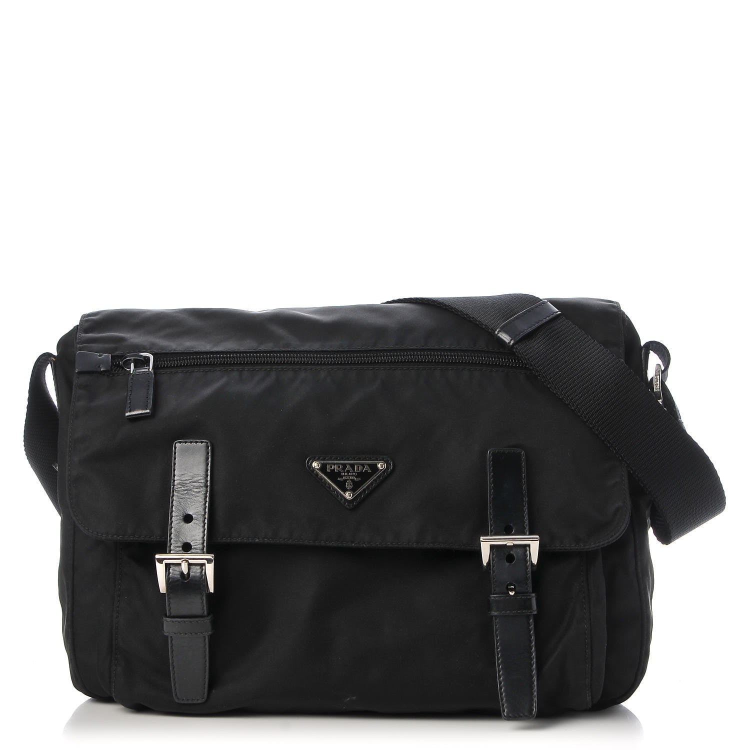 Prada Nylon Vela Messenger Bag Black 1 of 7