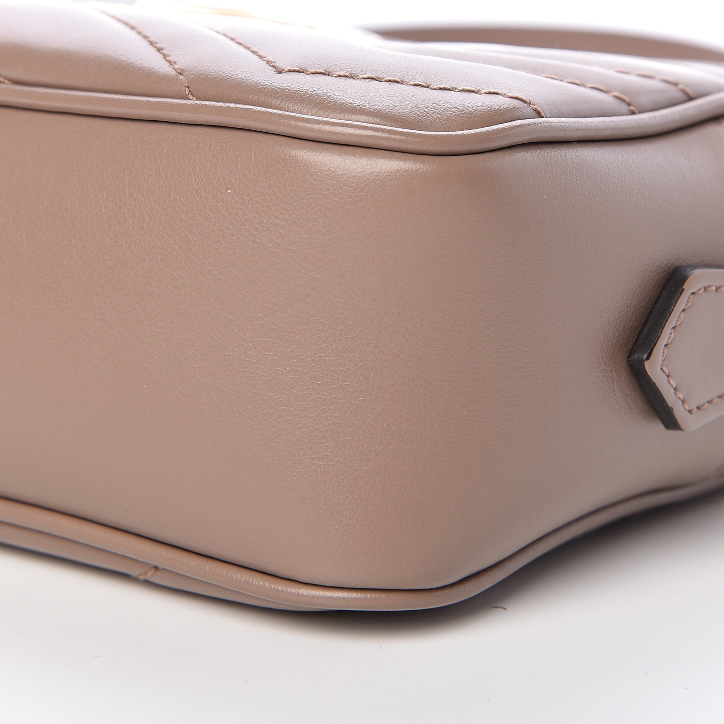 Calfskin Matelasse Mini GG Marmont Chain Shoulder Bag Nude
