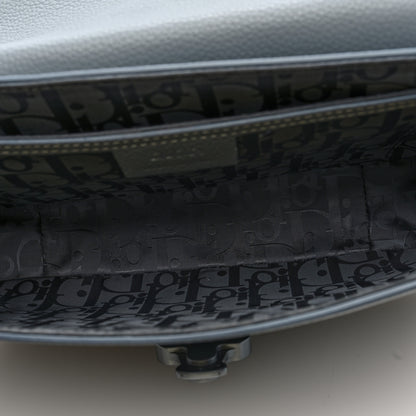 Christian Dior Grained Calfskin Medium Saddle Messenger Bag Grey 5 of 9