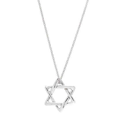 Tiffany Sterling Silver 18mm Elsa Peretti Star of David Pendant Necklace 1 of 5