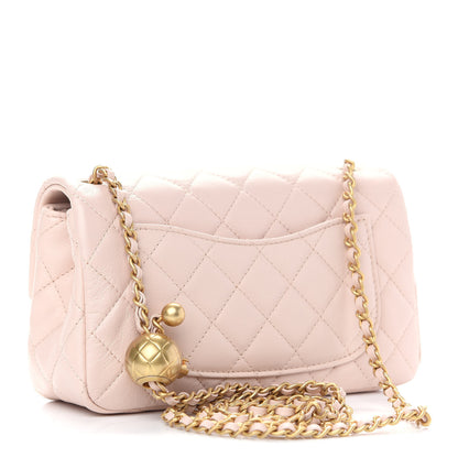 Chanel Lambskin Quilted Mini Rectangular Pearl Crush Flap Light Beige 3 of 9