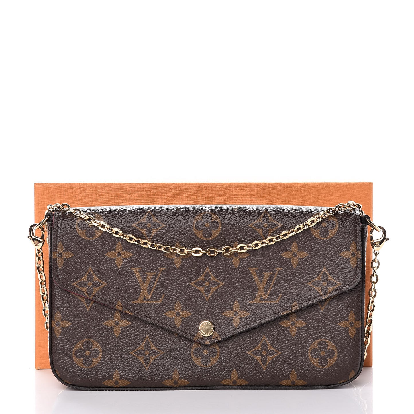 Monogram Pochette Felicie Chain Wallet Fuchsia