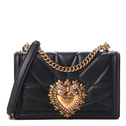 Dolce & Gabbana Calfskin Medium Devotion Crossbody Bag Black 1 of 9