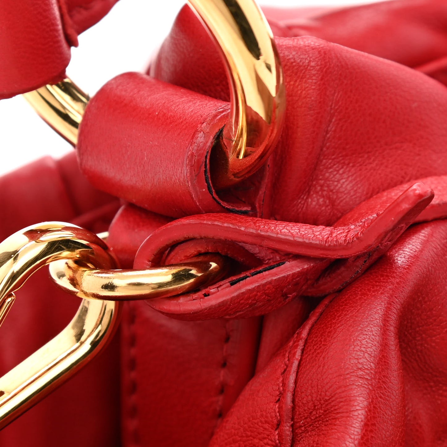 Nappa Dressy Gaufre Flap Bag Rosso