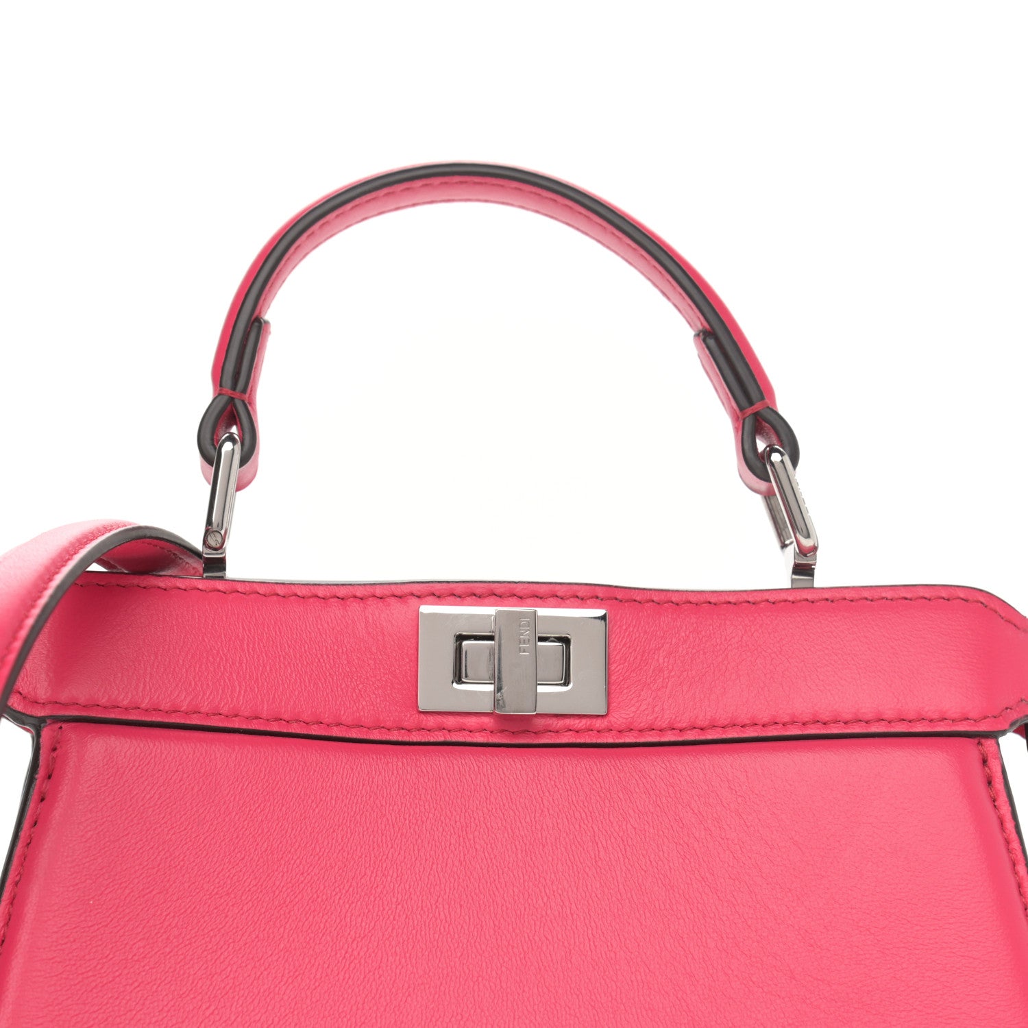 Fendi Shiny Nappa Petite Peekaboo I SEE U Satchel Lampone 9 of 14