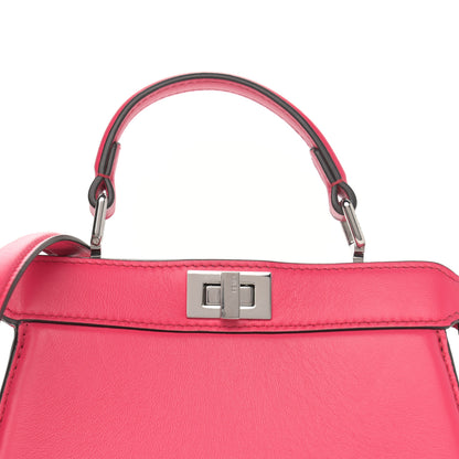 Fendi Shiny Nappa Petite Peekaboo I SEE U Satchel Lampone 9 of 14